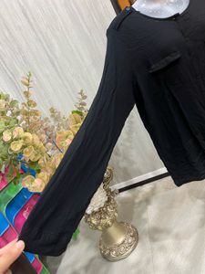 Black Tie-Front Long Sleeve Top