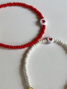 Beaded Heart Bracelets - Set of 2
