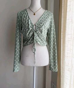 sage green 🍏 Crop Top