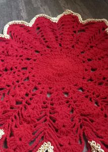 Red Crochet Doily