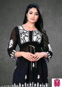 Black Embroidered Tunic Top