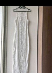Elegant White Bodycon Midi Dress