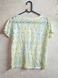 Ladies See-through Fashion Lace Top Multicolour