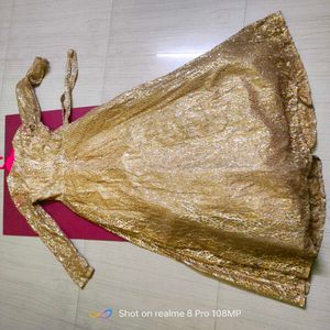 Golden Sequin Ethnic Gown