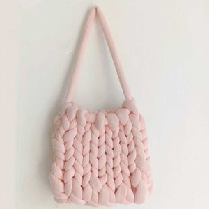 Handmade Braided Pink Shoulder Bag