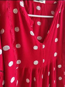 Red Polka Dot Top In Size M to L