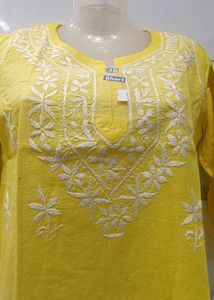 Yellow Embroidered Kurta