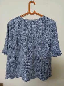 Patterned Blue Top