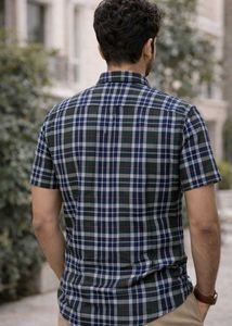Men's Plaid Short Sleeve Shirt- Brand New