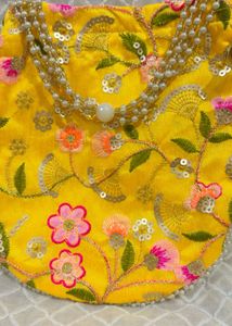 Floral Embroidered Potli Bag