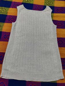 Silver Ribbed Sequin Tank Top