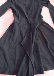 Charcoal Black Dress In Acrylic Fabric