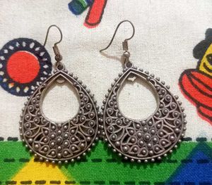 Silver Charm Oxidised Jhumka Combo (Set of 3)