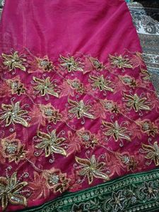Net Full Of Zari Work Saree Perfect For Wedding