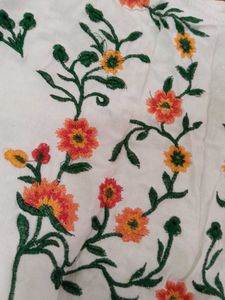 White Floral Embroidered Dress