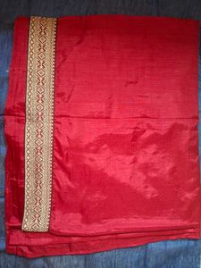 Maroon Saree Stone Wark And Golden Border