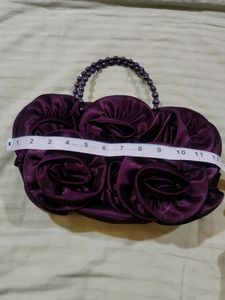 Satin 3d Flowers Hand Bag