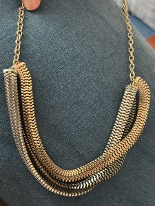 Black &amp; Gold Geometric Drop Earrings &amp; Neckpiece