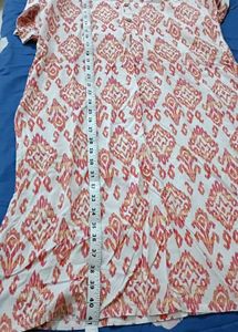 White &amp; Orange Printed Kurta
