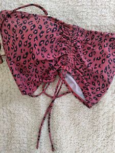 DECREE LeopardPrint Ruched Halter CropTop🐾