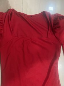 Sexy Red Date Night Deep Neck Mini Dress