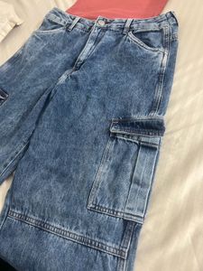 Blue Denim Cargo Jeans