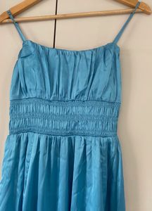 Blue Satin Dress