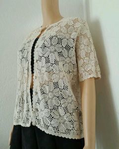 Crochet Flower Mesh Shirt