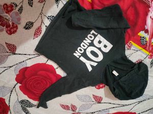 Crop Black Hoodie