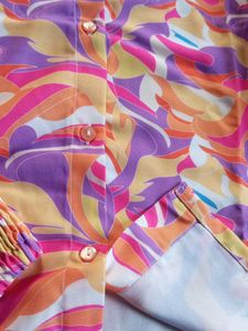 Shein Bishop sleeves abstract print relaxed Shirt