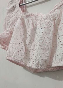 Pink Eyelet Co-ord Set