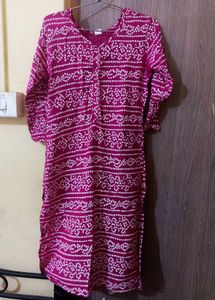 Pink White Kurta Palazzo Set