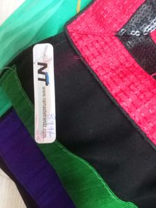 New Black &amp; Rama Georgette Saree