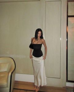 Elegant Highwaist Satin Skirt