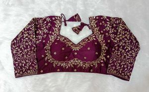 Wine Embroidered Blouse