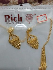 New Gold-Plated Necklace Aaram  &amp; Earrings Set