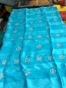 Embroidered Blue Fabric