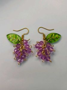 🌸🍇 Pretty Purple Grapes Handmade Earrings 🍇🌸