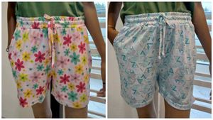 Cute Patterned Lounge Shorts Set