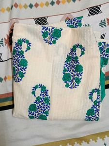 White &amp; Blue Paisley Print Nightgown