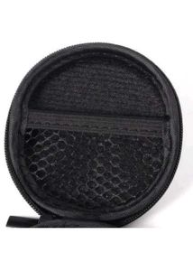 Leather Zipper Headphone Case ( Black )