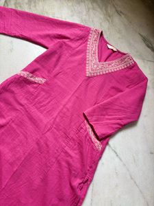 Pink Embroidered Kurta Set