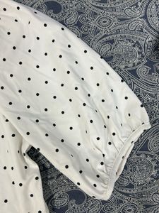 Polka Dot Puff Sleeve Top