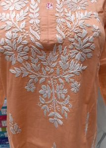 Lakhnavi Hand Embroidery Short Kurti