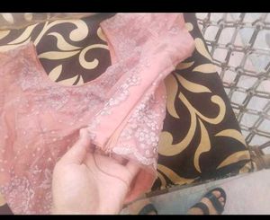 Peach Floral Saree