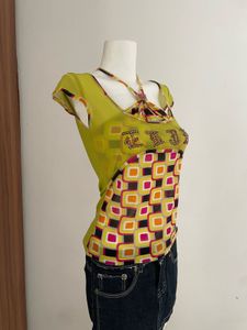 Retro Graphic Print Top