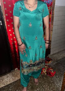 Teal Embroidered Salwar Kameez