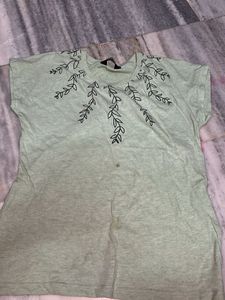 Leaf Embroidered Tee