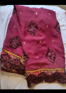 A Beautiful Maroon Saree🥳