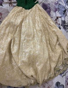 Ethnic Gown - Green And Gold